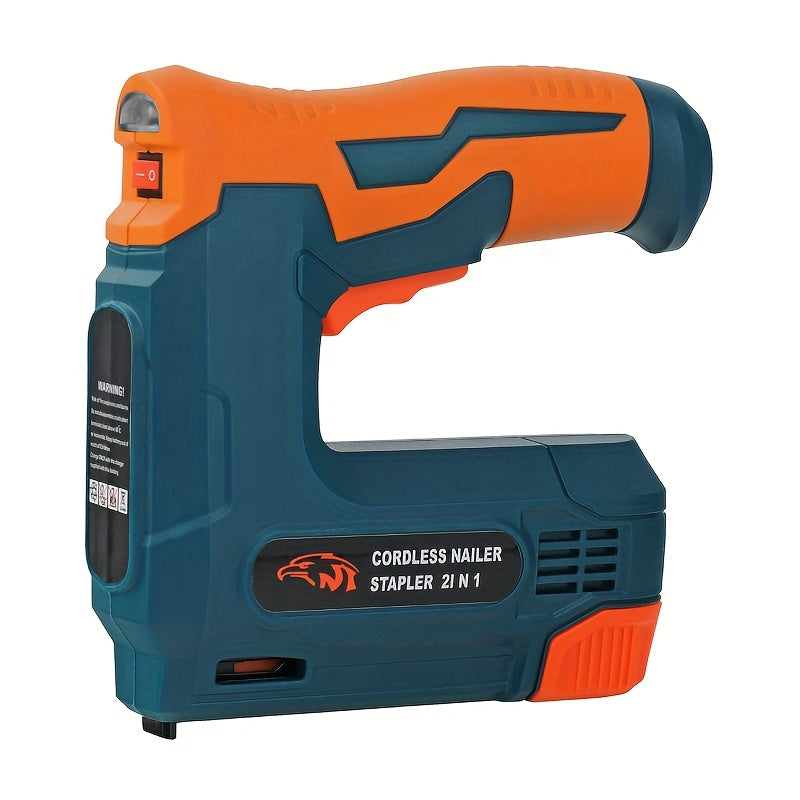 Lithium battery powered nail gun for indoor decoration, material maintenance, and DIY woodworking.