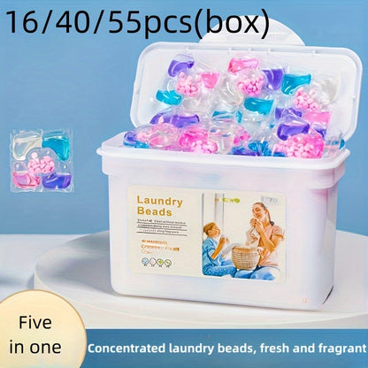 EcoClean Laundry Soap Pods - 16/40/55pcs, 5 in 1 Multi-Purpose, Sulfate-Free, Strong Decontamination, Gentle & Powerful Cleaning, Apartment & Dorm Essentials.