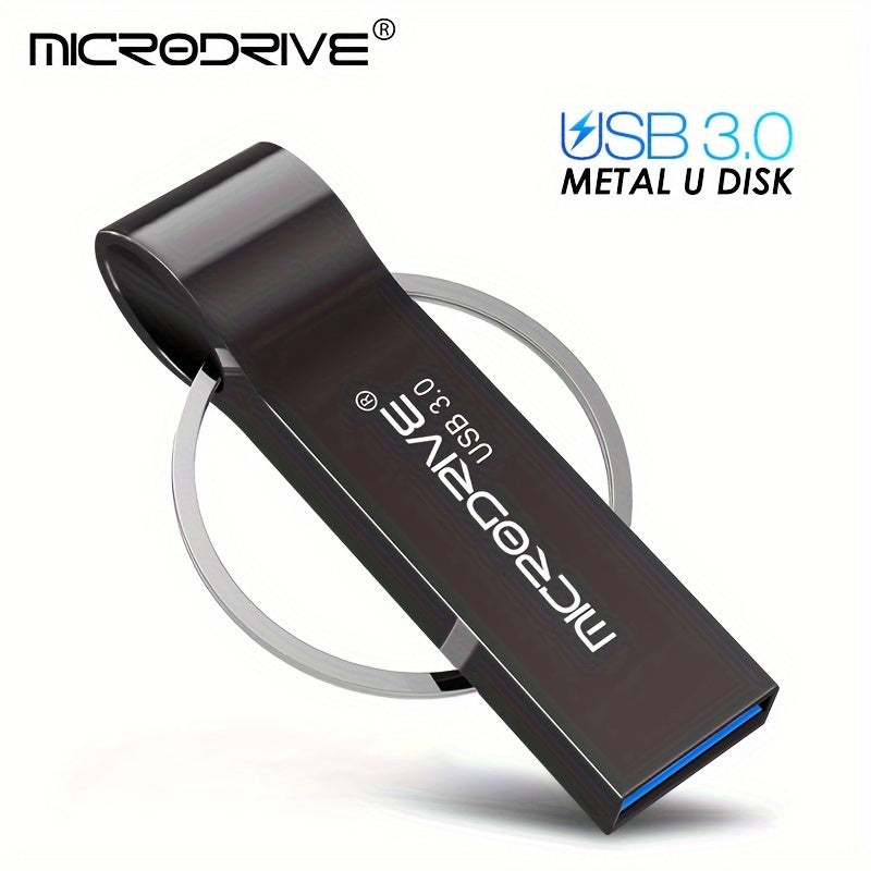 High Speed USB 3.0 Metal Pen Drive with Ring Clasp Pattern - Store your files securely!