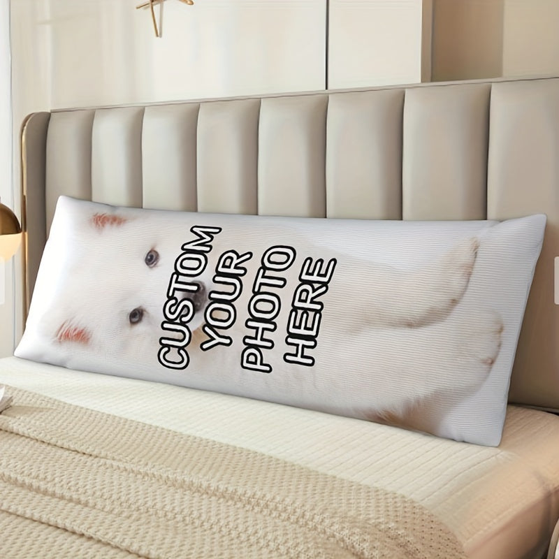 Customized Pet Photo Plush Pillowcase - Featuring Double-Sided Soft Long Hug Design for Cats & Dogs, Ideal Gift for Loved Ones, Size: 50.8x137.16 cm