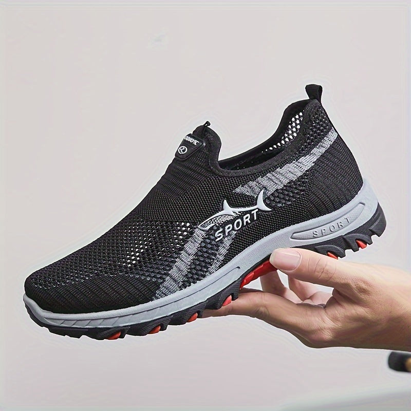 Men's slip-on athletic sneakers with breathable mesh upper, rubber sole, and casual sports style for spring/summer.