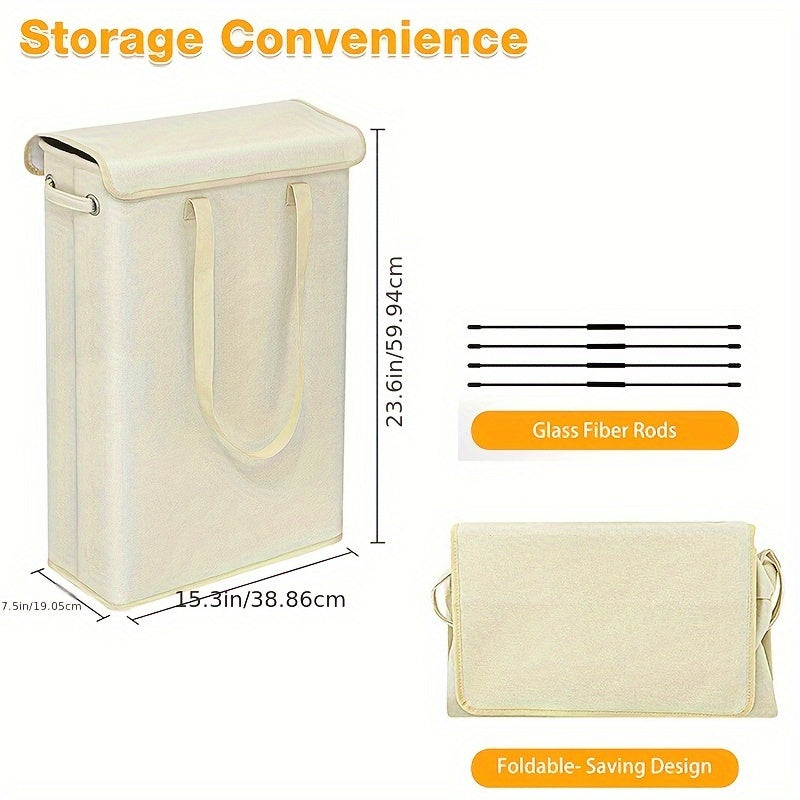 Large Capacity Laundry Storage Basket with Handles, Foldable Laundry Hamper Box for Bathroom, Household Organizer for Bedroom, Home, and Dormitory