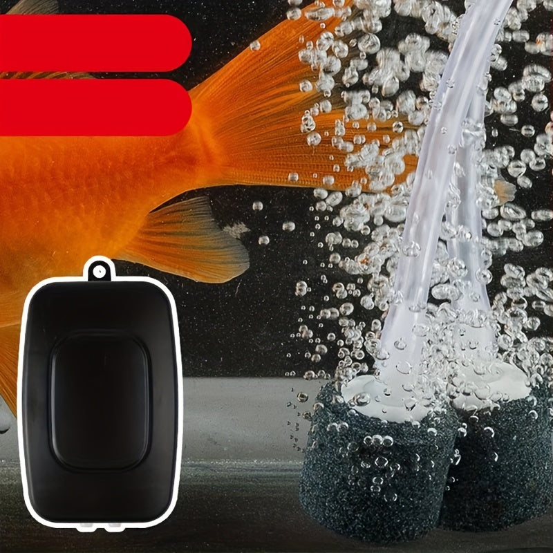 USB-Powered portable aquarium air pump for fish tanks, with dual adjustable holes for high-efficiency oxygenation.