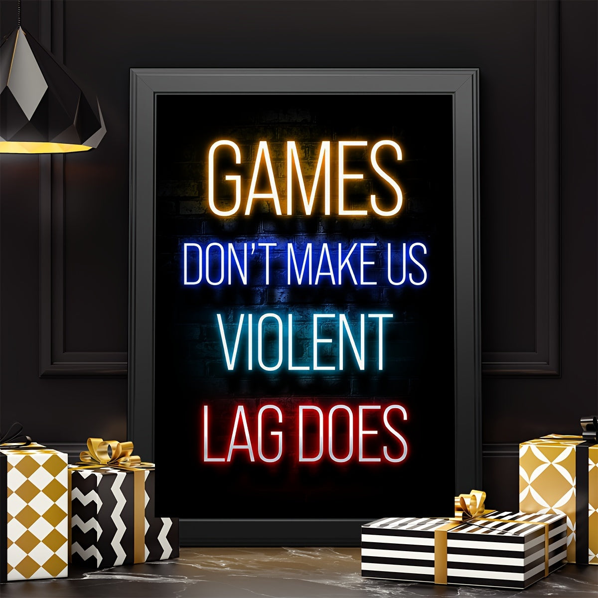 Set of 6 Modern Art Design Neon Style Wall Posters Featuring Video Gamer Quotes, Frames Not Included, Perfect Gifts for Room Decor, Playroom or Bedroom, A4 size 11.4"x8.3" (29x21cm)