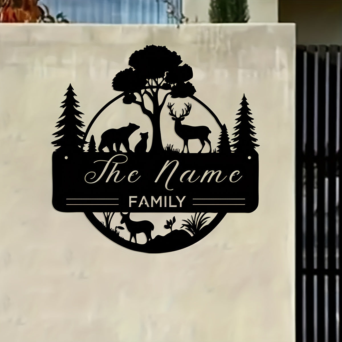 This Personalized Family Metal Sign features your Customized Surname - A Unique and Personalized Home Decoration and Welcome Sign. Ideal for Housewarming Gifts, it comes with Traceless Double-sided Adhesive for Easy Installation on the Wall without the