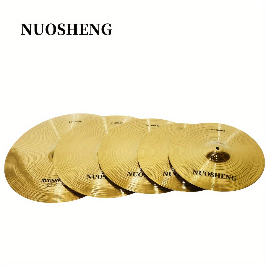 NUOSHENG 40.64 cm Yellow Crash Cymbal, Stainless Steel Drum Cymbal for Practice and Performance