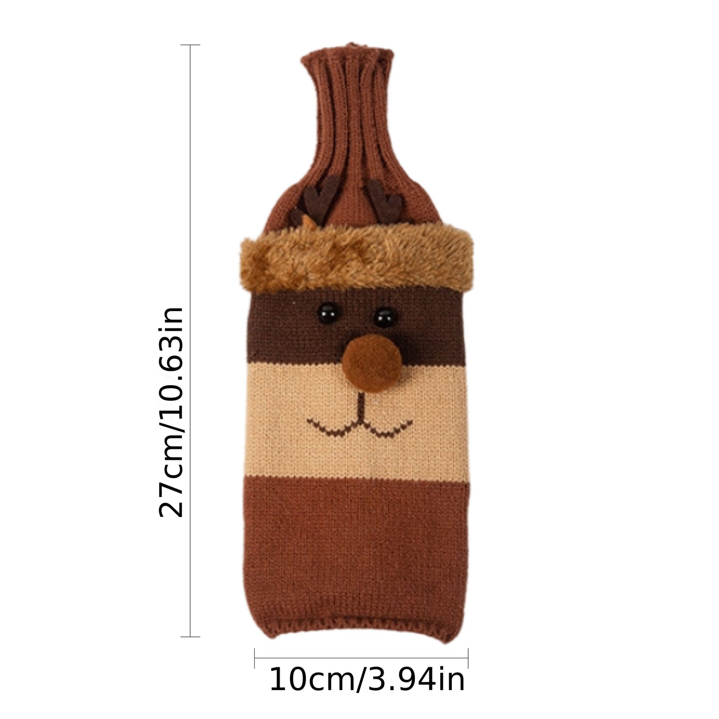 Christmas-themed beer bottle sleeve. Insulated, non-slip cover for standard 12oz/330ml bottles, perfect for festive decor.