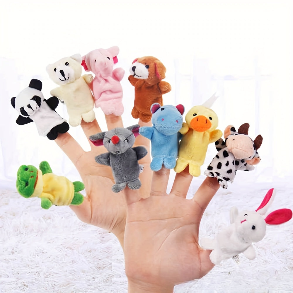 Set of 10 Mini Animal Finger Puppets - Perfect for Storytelling, Family Fun & Parties