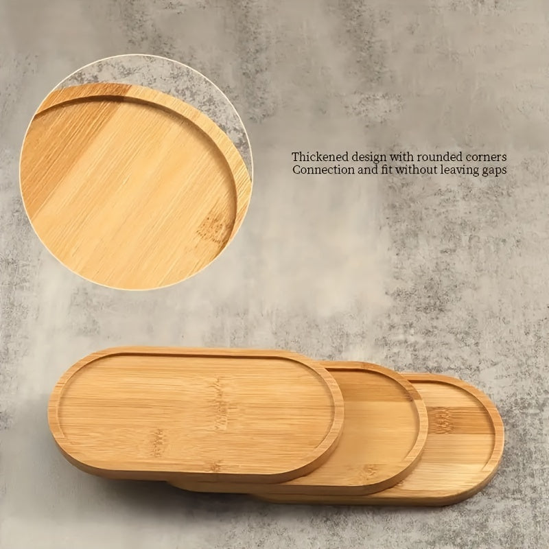 Bamboo serving tray for kitchen or bathroom use, ideal for teacups, cosmetics, and home decor.