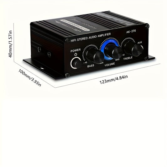 Boost your home/car theater sound system with powerful bass & treble using this 400W 2.0 stereo audio amplifier.