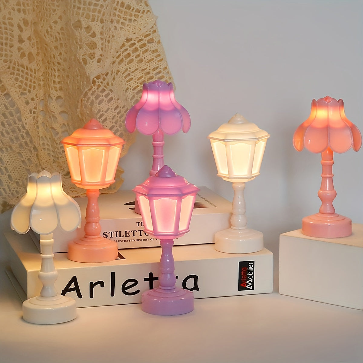 Flower-shaped mini LED table lamp ideal for bedroom and desktop decor, also great as a unique home warm gift or for café/hotel decoration.