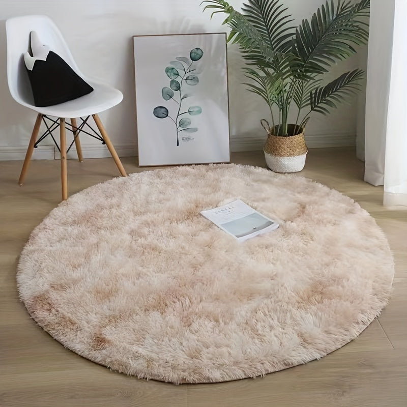 Best-Selling Soft & Fluffy Tie-Dye Round Mat - Luxuriously Thick at 3cm, Ideal for Living Room & Bedroom, Handwash Recommend, Made with Velvet for Ultimate Comfort, Gentle on Skin