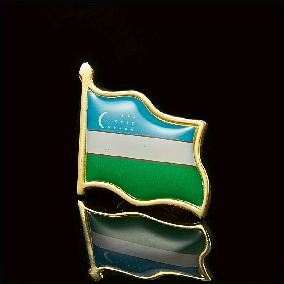 1 Uzbekistan national lapel pin for men to wear on a jacket or suit.