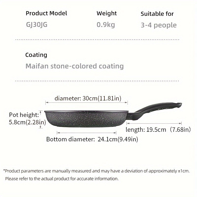 Choose from four different sizes of the COOKER KING Nonstick Frying Pan, all with a heat-resistant handle and PFOA-free coating. This pan is induction ready and compatible with all cooktops. Sizes available include 24.0cm, 25.4cm, 27.94cm, and 29.97cm.