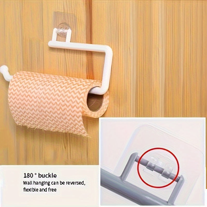 One set includes 1 piece for the kitchen multifunctional tissue rack and 2 pieces for the bathroom non-perforated towel rack and plastic roll paper rack. This set also includes a hanging rack, plastic film storage rack, cloth storage rack, and a