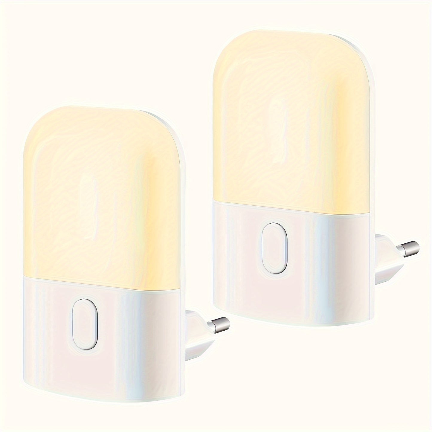 Half Set Smart LED Night Light, Warm White Wall Sconce with Adjustable Light Sensor for Bedroom, Bathroom, Kitchen, Hallway, Stairs. Modern Style, Plastic Material, 220V-240V, European Plug (No Battery Needed)