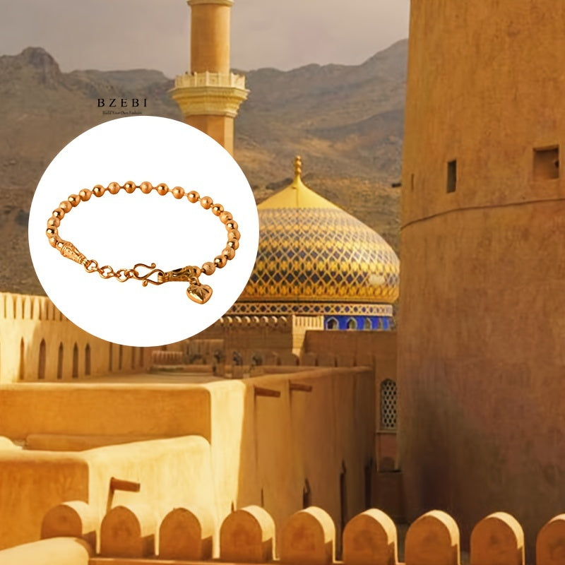 Stylish Beaded Bracelet with Adjustable Length - Crafted from 18K Gold-Plated Titanium Steel, Allergy-Free & Long-Lasting - Ideal Present for Her on Valentine's Day, Mother's Day, Birthdays & Special Occasions