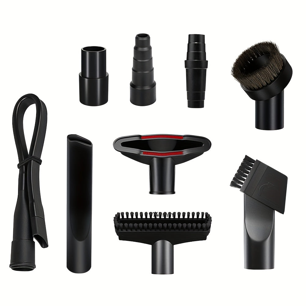 Set of 9 Universal Vacuum Cleaner Attachment Brushes for 1/4 inch and 1 3/8 inch Vac Accessories