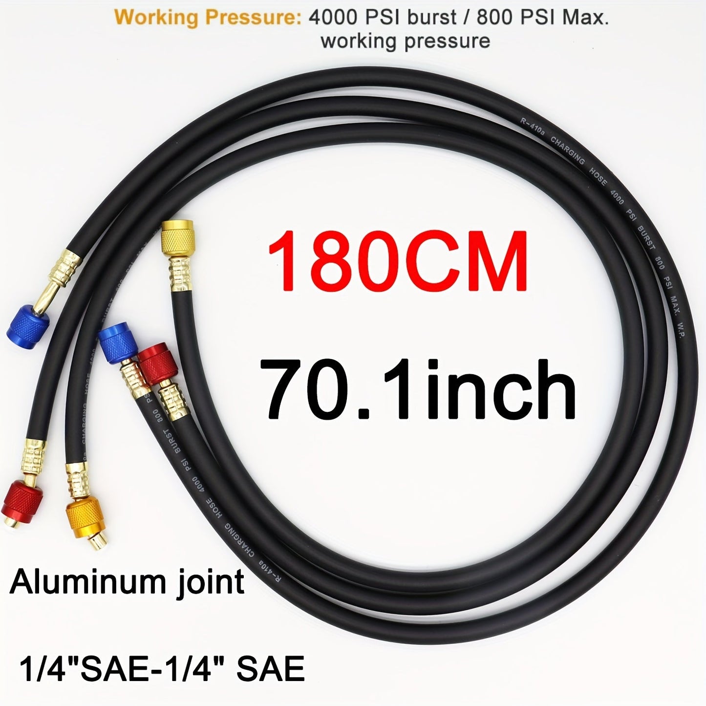 The Mythtiger R410A High Pressure Refrigerant Charging Hose Set with Adapter is a must-have for car air conditioning maintenance. This HVAC Fluoride Filling Pipe is a convenient pressure tool accessory made of durable plastic and stainless steel