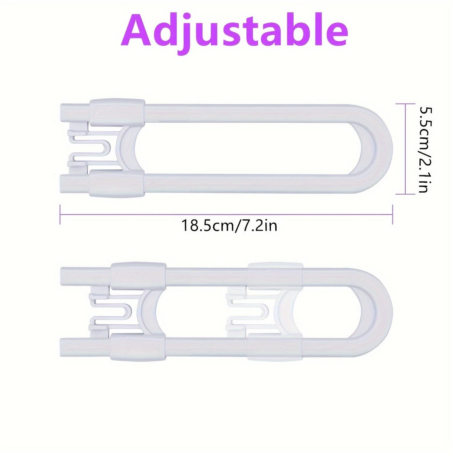 Adjustable Cabinet Locks for Babies, Set of 4 - U-Shaped Proofing Drawers Safety Child Locks for Knob Handles on Kitchen Door Storage Cupboards and Closets. Easy to Use Childproof Latch.