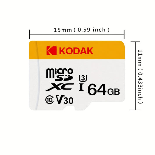 Option 1: Kodak Micro SDXC Card - High-Speed Class 10 V30, Durable UHS-I U1 Memory Card - 32GB/64GB/128GB Options for Smartphones, Cameras, Drones, Dash Cams