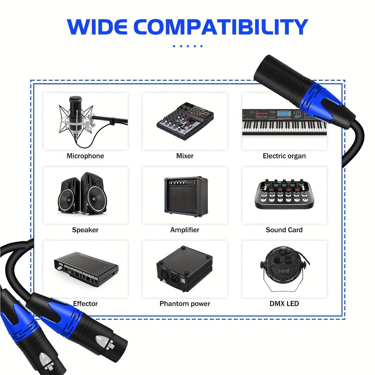 3pin XLR Female to Dual XLR Male Y-Splitter Cable for Stereo Mic with Balanced Audio.