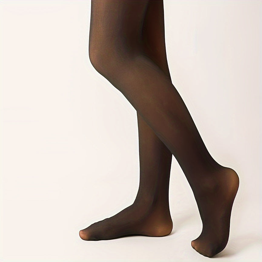 High-waisted black sheer tights made of nylon and spandex, ideal for fall/winter.