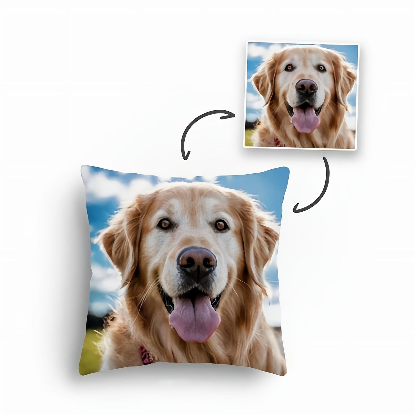 Customize your home decor with our 1pc Pet Photo Pillow Cover, measuring 45x45cm. Made of a soft polyester blend, featuring a single-sided print. This makes for an ideal Christmas gift for all dog and cat lovers.