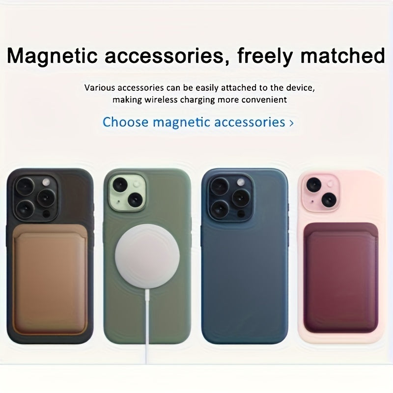 Magnetic wallet card holder for Apple iPhone models 12, 13, 14, 15, 16 Pro Max and Mini.