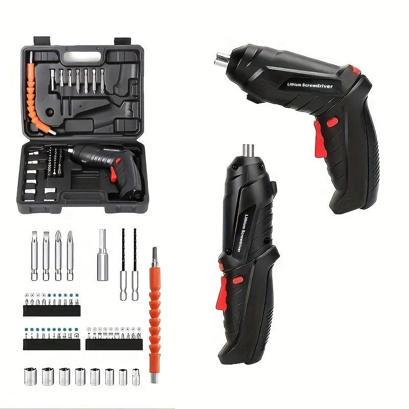 48pcs Cordless Electric Screwdriver Set with LED Light - Rechargeable, Multifunctional Drill Kit for Home Projects, Small Electric Drill Driver, Easy