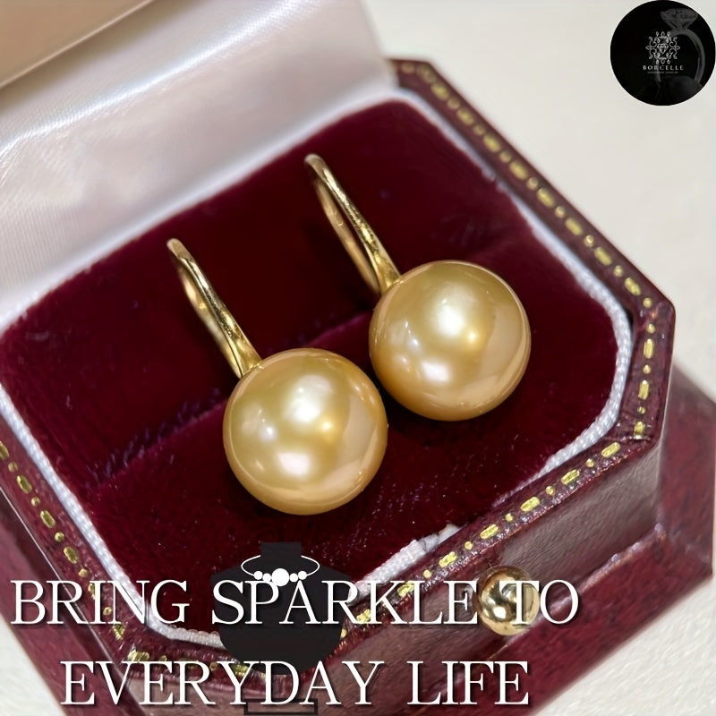 Handcrafted Freshwater Pearl Earrings in 18K Gold Plated S925 Sterling Silver, Featuring a Classic Japanese High Heels Design. Made with Natural Stones and Presented in a Gift Box. Ideal for Everyday Wear and Holiday Looks - the Perfect Gift for