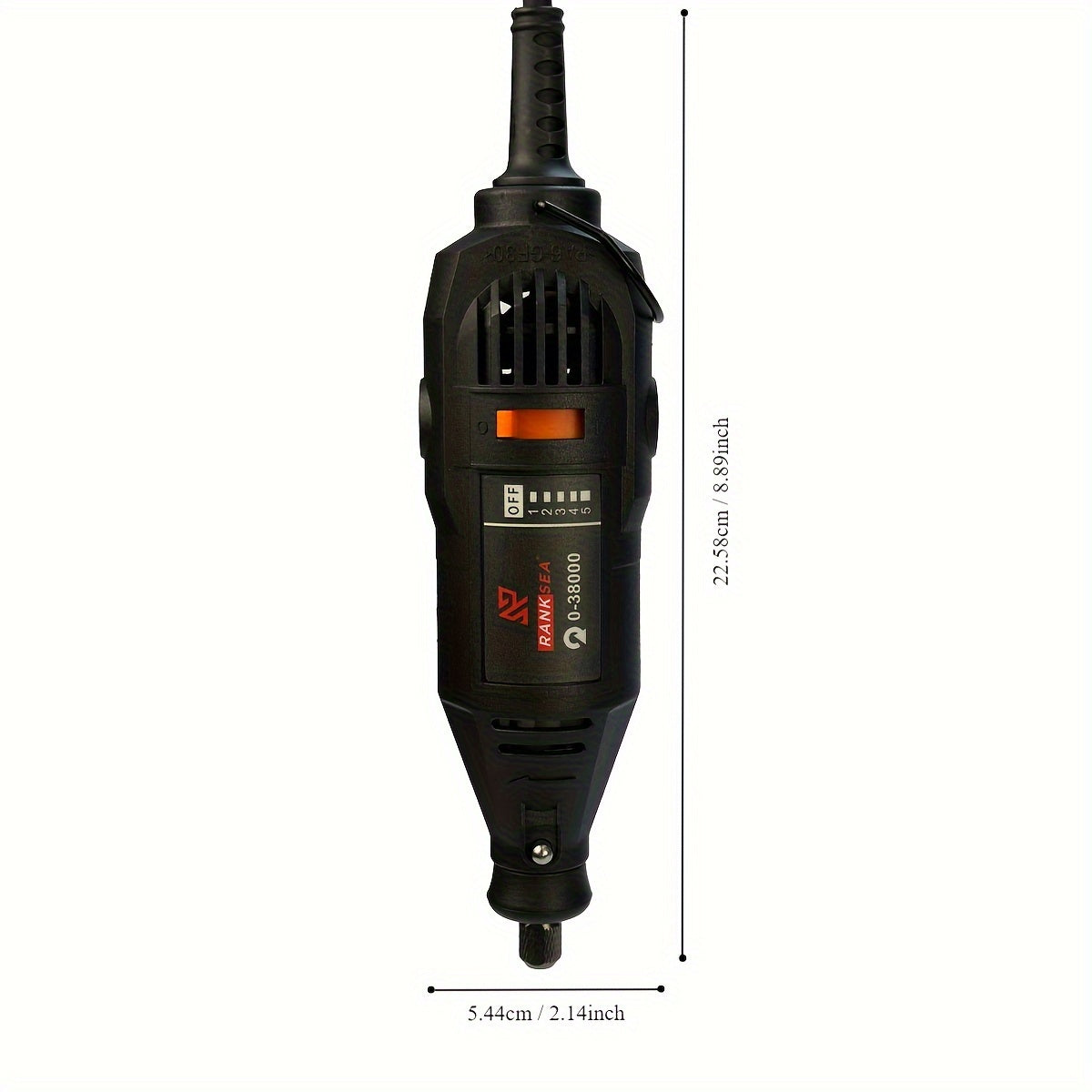 Rotary tool kit with 5 speed adjustments and 218 accessories for various projects.