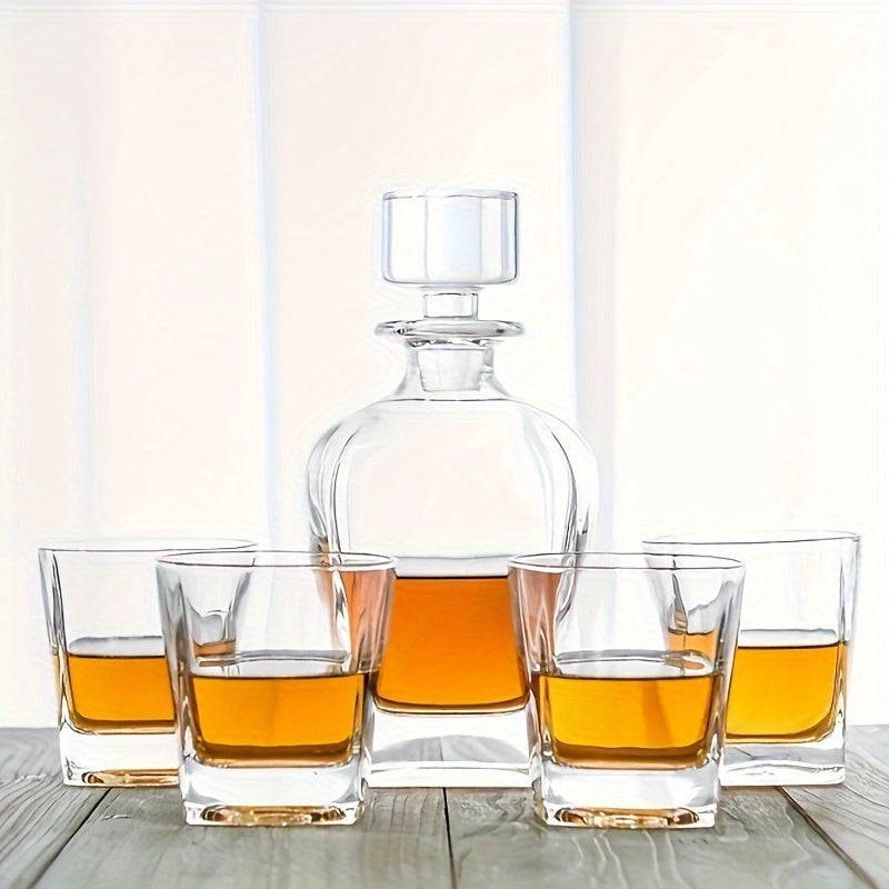 1pc classy square round 23oz/700ml wine decanter suitable for wine, whiskey, and mouthwash.