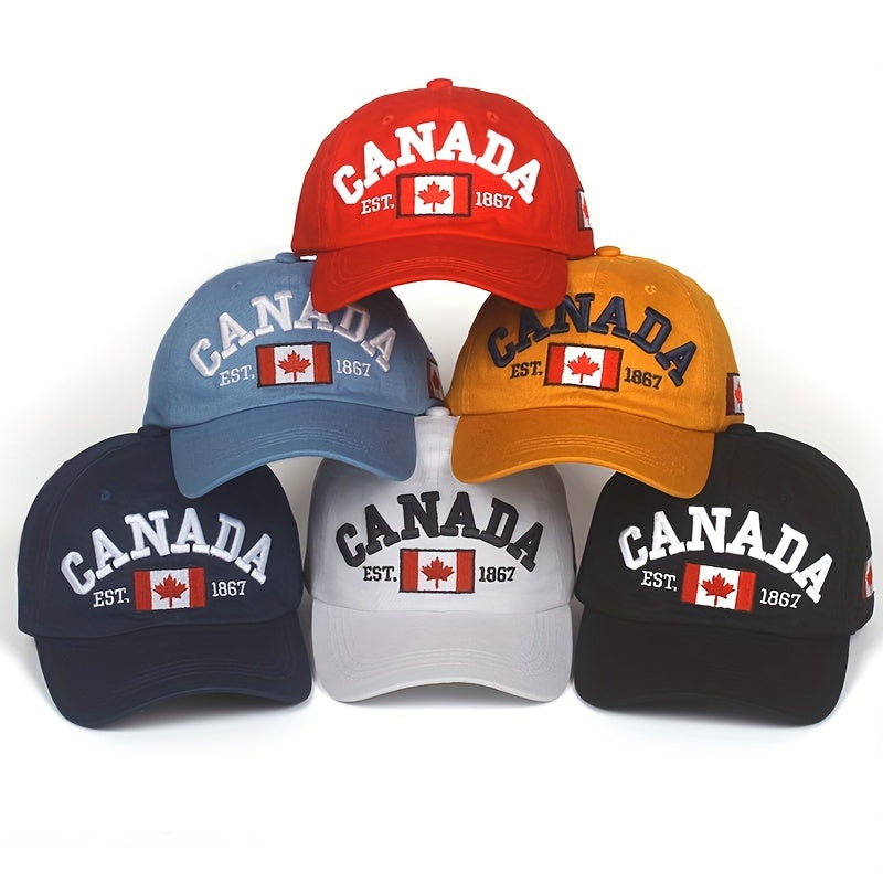 Canada 1867 Baseball Cap with Canadian Flag Embroidery