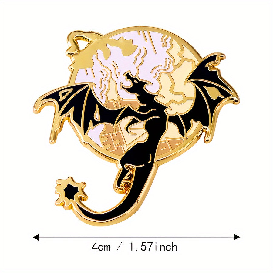 Enamel pin features a Fourth Wing Dragon design, perfect for adding a touch of cuteness to any outfit. This unique alloy collar pin is a stylish and versatile gift for jackets, bags, and hats. Perfect for women who love to accessorize with fun and quirky