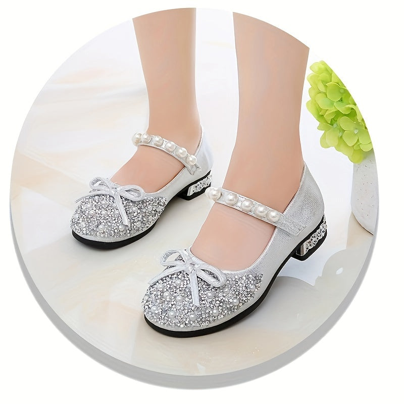 Summer Crystal Princess Shoes with Soft Soles for Little Girls and Toddlers.