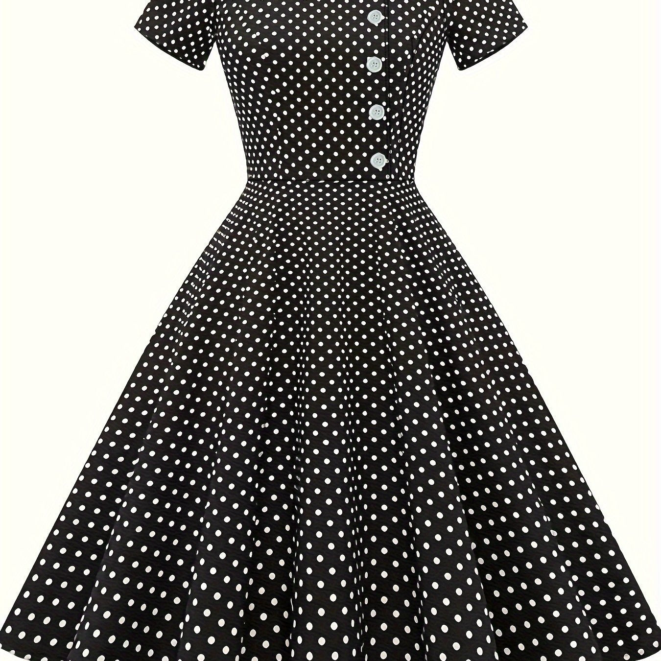 Polka Dot Short Sleeve A-line Dress in Spring & Summer