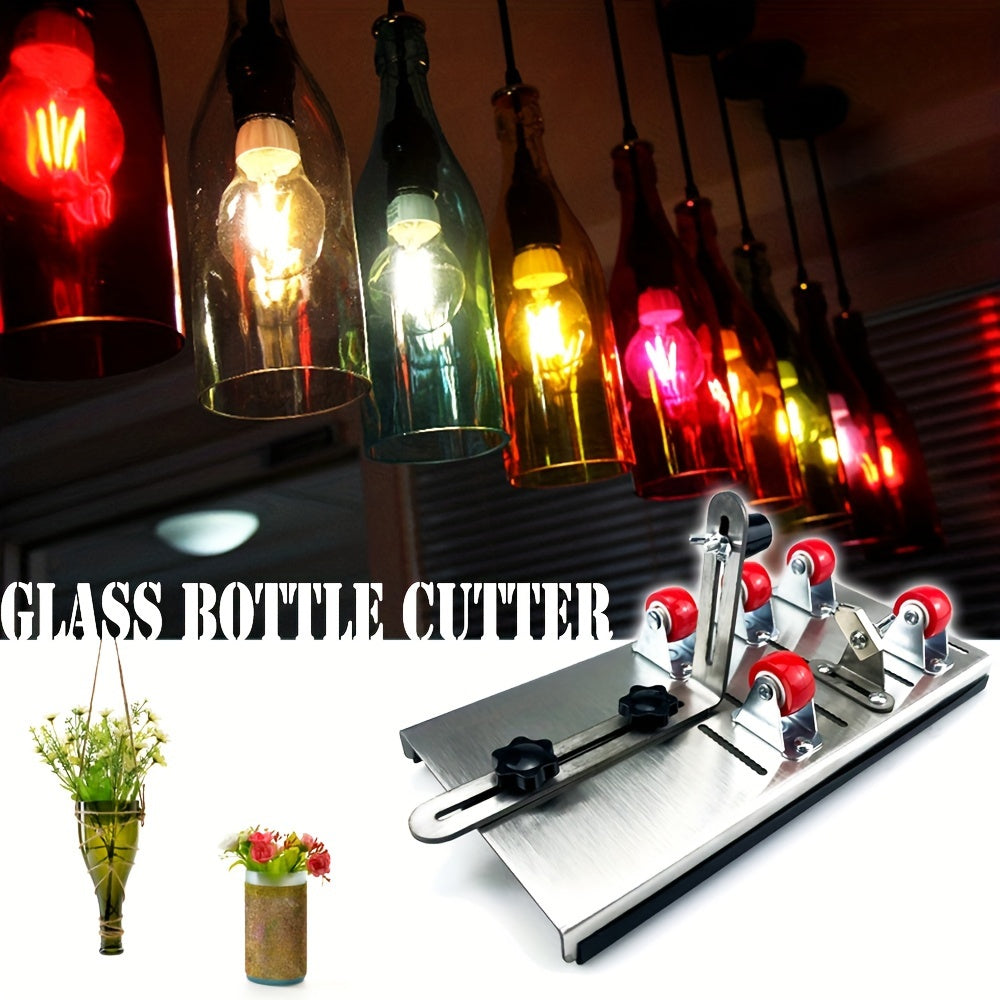 Durable Stainless Steel Glass Bottle Cutter, Easy DIY Wine and Beer Bottle Opener for Home Bar