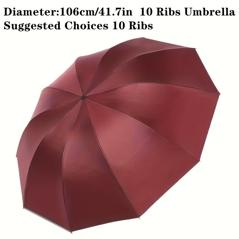 Mei Qi Lin Durable Windproof Umbrella - 10-Rib, Sturdy Sunshade for Men and Women