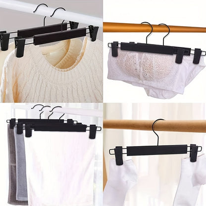 20-Pack Anti-Slip Plastic Pants Hangers with Rotatable Hook for Space Saving Storage