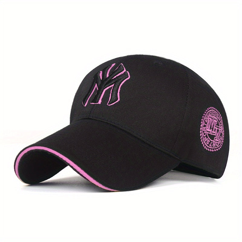 1 piece of a unisex sunshade breathable casual baseball cap with adjustable strap and trendy embroidery, suitable for outdoor sports.