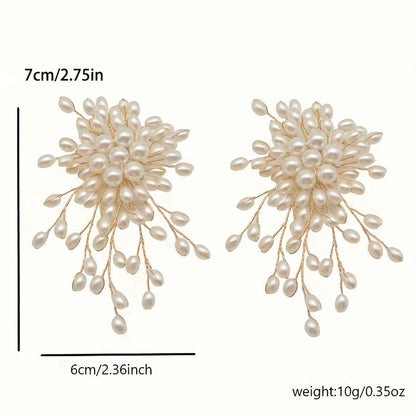 Chic Tassel Drop Earrings with Imitation Pearl Detailing, 925 Sterling Silver Ear Hooks, Inspired by Japanese & Korean Fashion, Perfect Party Accessory for Women, Timeless Fashion Statement Piece for All Seasons.