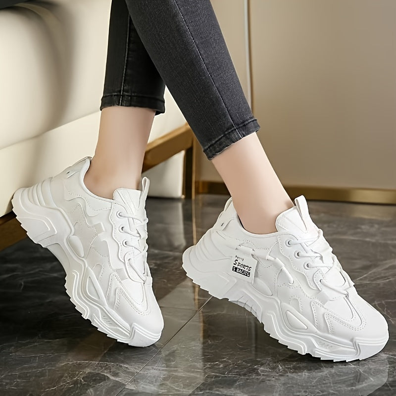 Women's Chunky Sneakers - Breathable and Fashionable All-Season Shoes with Non-Slip Sole