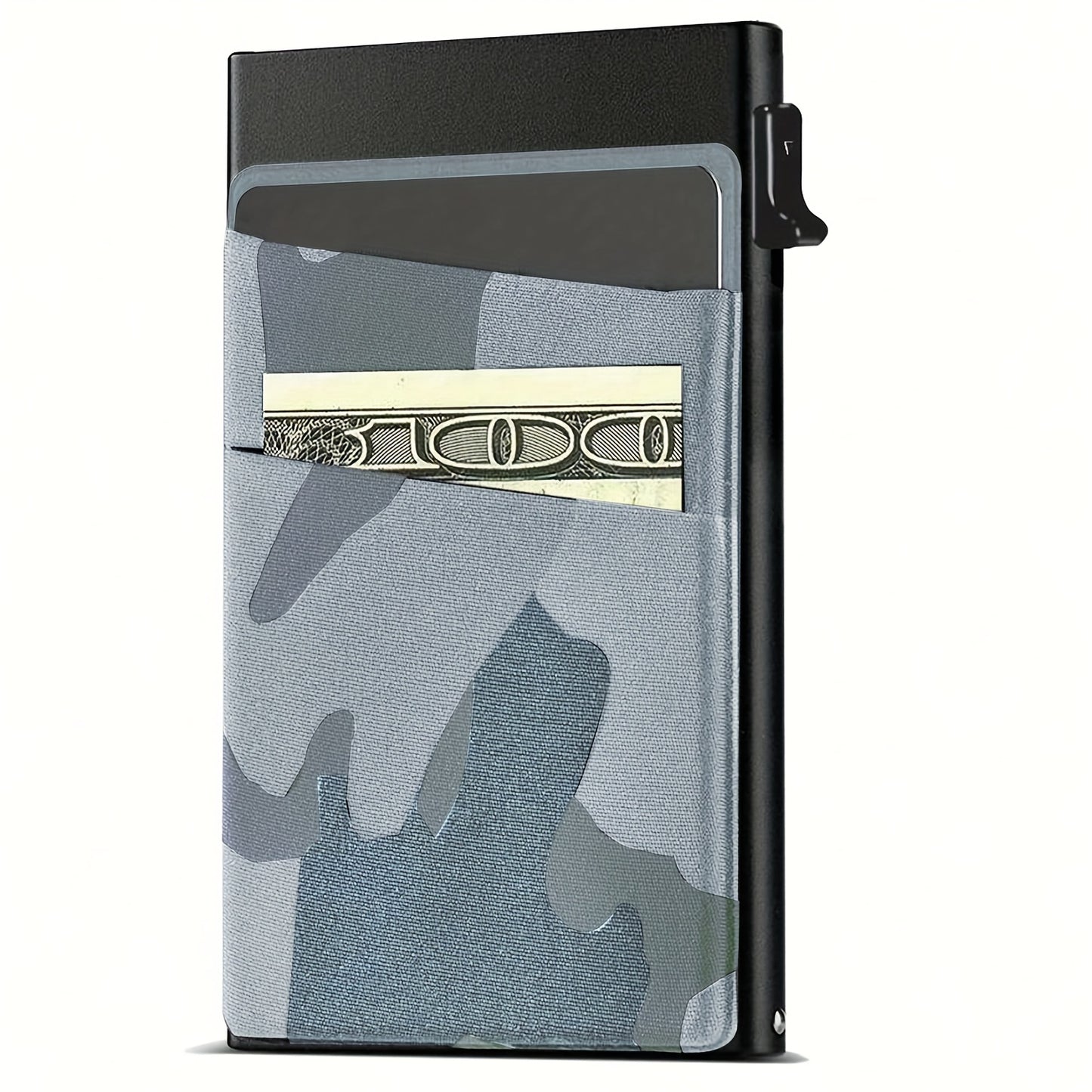 RFID blocking pop-up credit card holder and minimalist money bag for men - perfect gift.