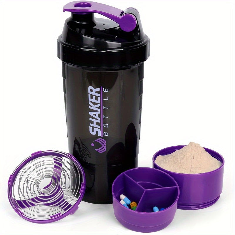 Portable protein shaker made from durable PP material for gym and outdoor fitness enthusiasts