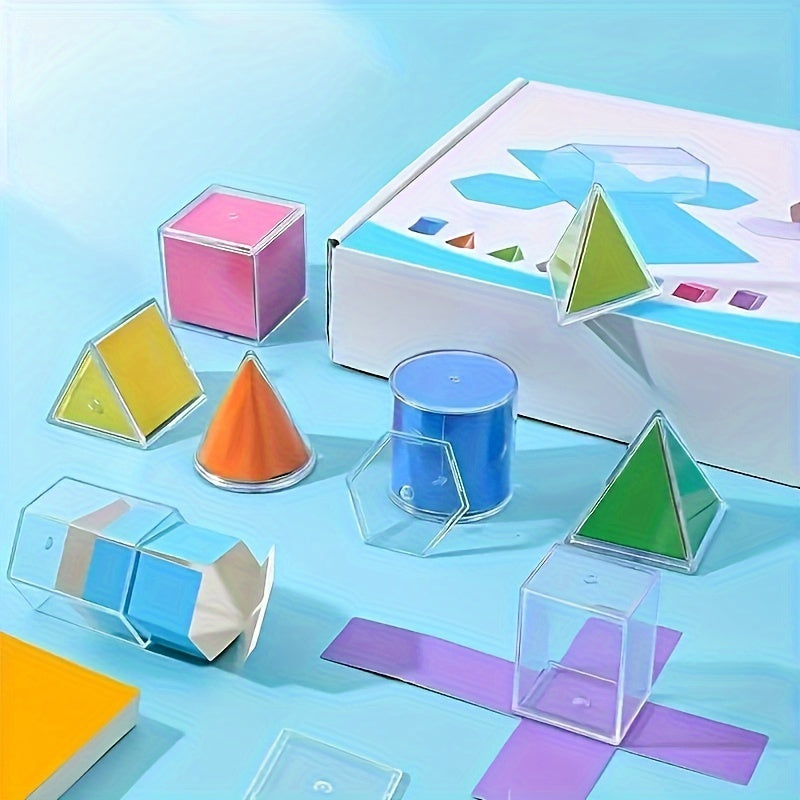 18-Piece Geometric Model Kit for Perspective Geometry Demonstrations, PC Material.