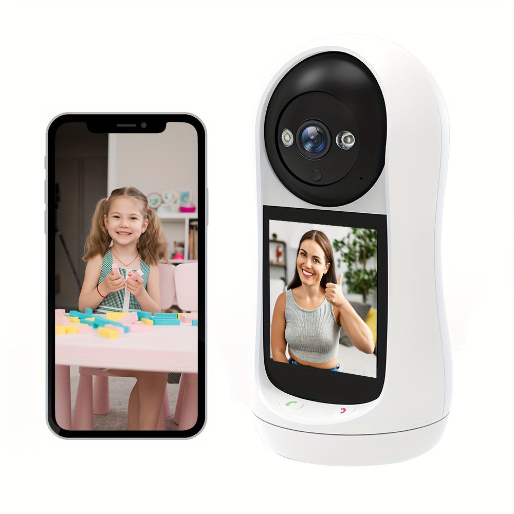 Keep your home secure and pets monitored with the YIIYRY Smart Indoor Camera with Screen. Featuring 1080P HD resolution, WiFi connectivity, two-way audio, motion detection, and USB power capability, this camera is perfect for your security needs.