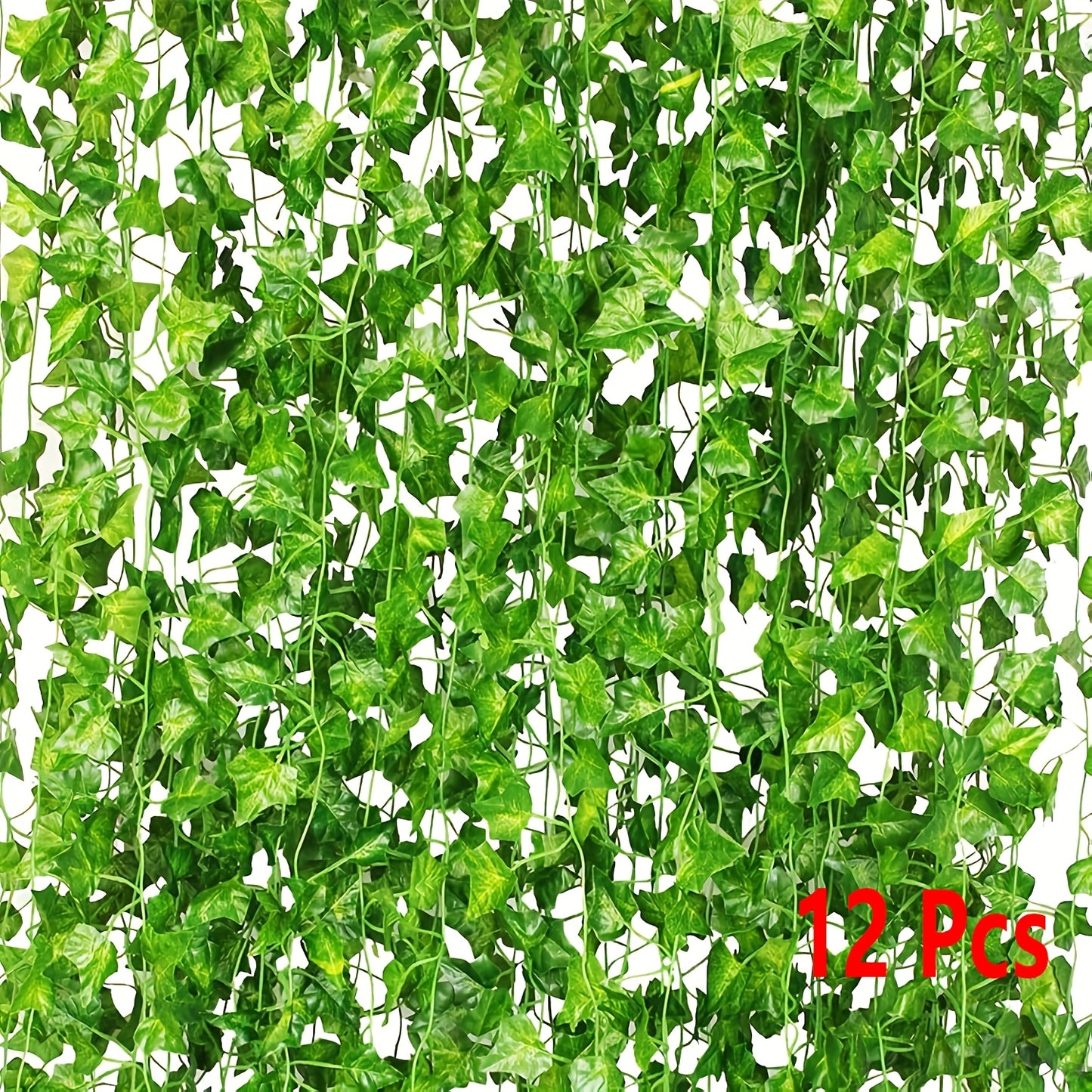 12/24pcs Artificial Evergreen Ivy Garlands - No batteries needed, versatile for all seasons, suitable for home, bedroom, party, garden, and wall decor.