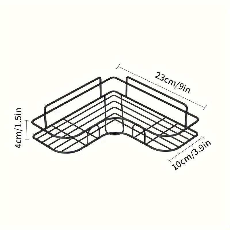 Shower caddy made of stainless steel, rust-proof, wall-mounted organizer for bathroom essentials.