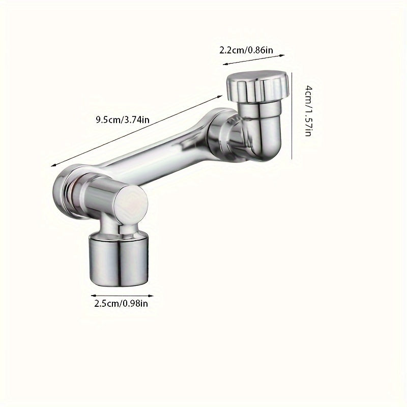 Поворотный адаптер для крана с 360-градусным вращением и 1080-градусным наклоном, изготовленный из прочного пластика. Не требует электричества, идеально подходит для раковин в ванной.